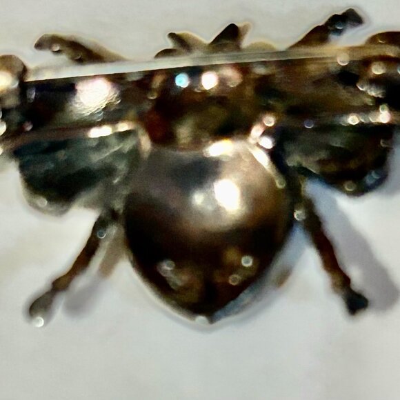VTG 925 Sterling SIGNED MC MARSALA Marcasite BEE BROOCH PIN Art Deco Style! - Picture 2 of 6